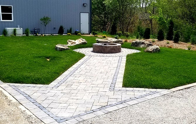firepit and patio installation near chatham illinois