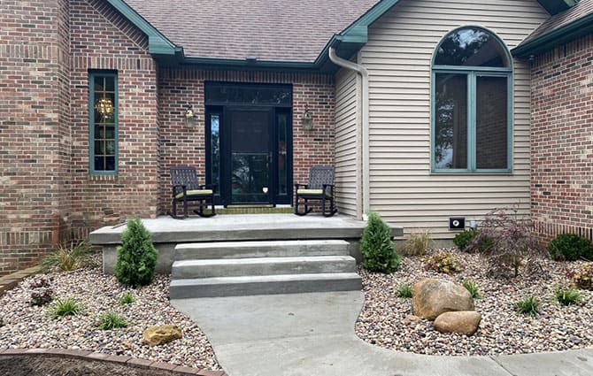 front stoop concrete patio stairs chatham illinos