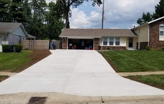newly paved concrete driveway chatham il