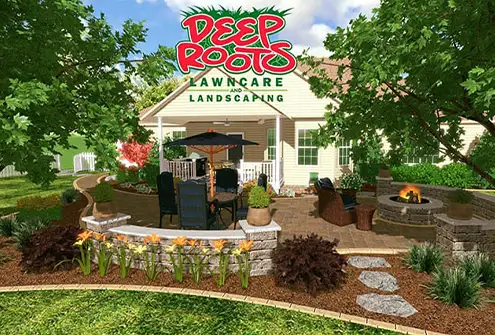 3d rendering of landscaping service for residential areas in the chatham illinois area