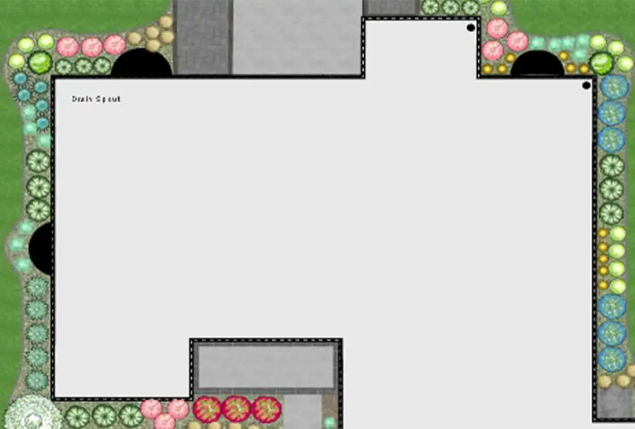 2D diagram of landscaping design plan- Chatham, IL