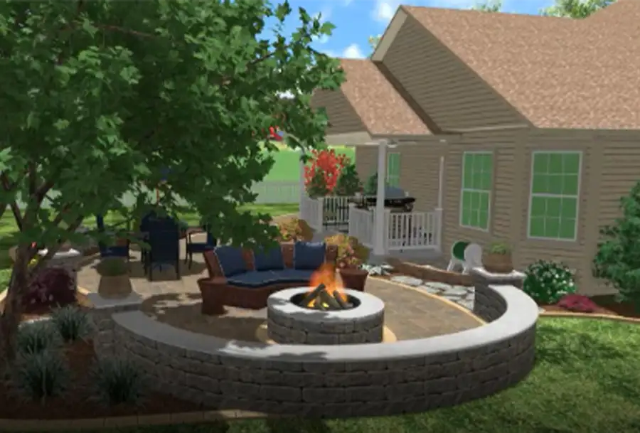 3d rendering of landscaping service for residential areas in the chatham illinois area