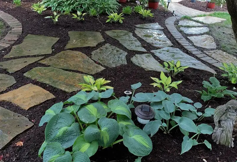 Completed flagstone walkway - Chatham, IL